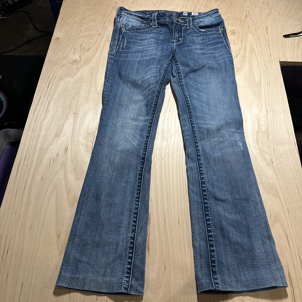 Miss Me Boot Cut Jeans JP5330B2 Size 30 Hemmed Up Lightly Distressed Style